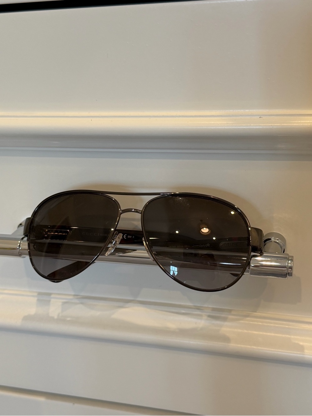 Gucci Aviator Sunglasses in Dark Gray and Gunmetal